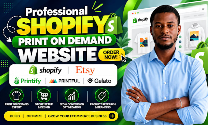 setup etsy shopify print on demand store printify printiful gelato on demand