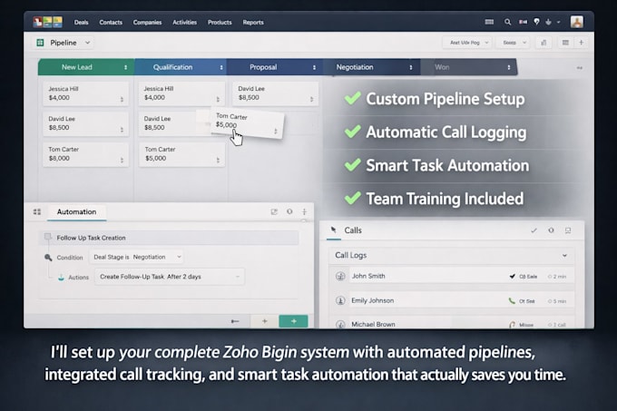 set up and automate your zoho bigin CRM for your business