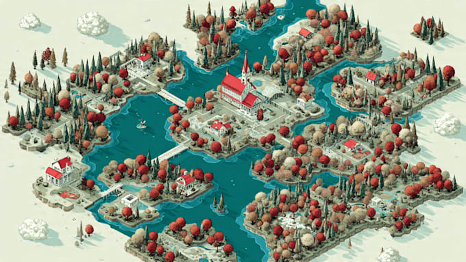 draw a unique vector or isometric map