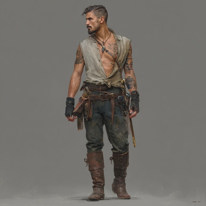 draw a realistic character concept art