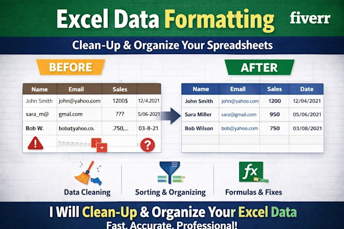Format, clean and organize your excel data professionally by ...