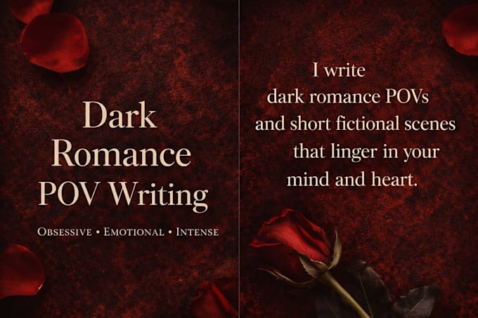 write intense dark romance povs and short fictional scenes