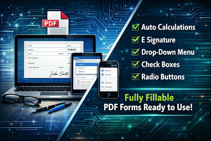 design fillable PDF forms with calculations and signature