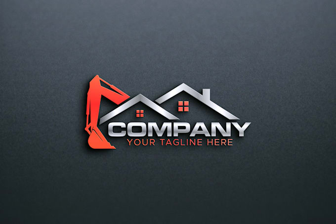design real estate, roofing, construction logo