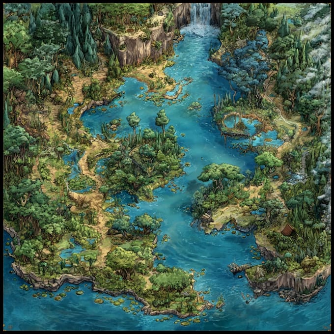 draw fantasy map illustration isometric map