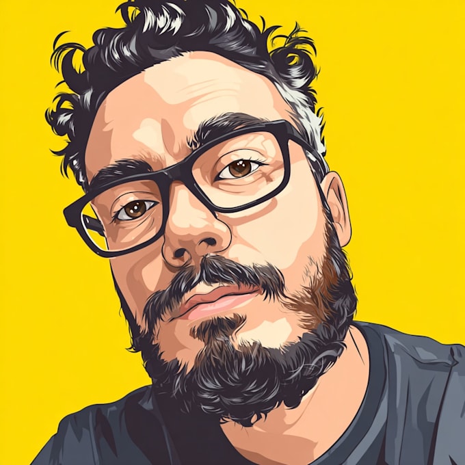 draw cartoon vector portrait with your face