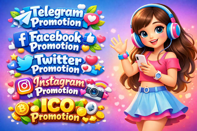 do organic telegram promotion,facebook promotion,twitter, instagram,ico