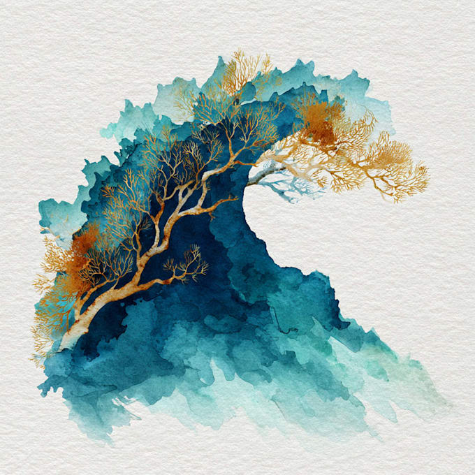 hand drawn artistic watercolor art