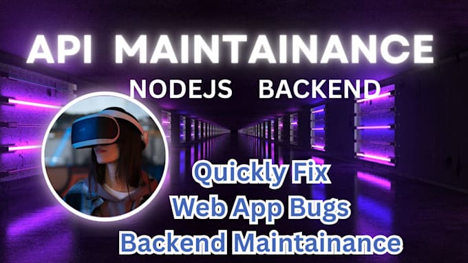 develop node js rest API, monthly backend maintenance monitoring and API support