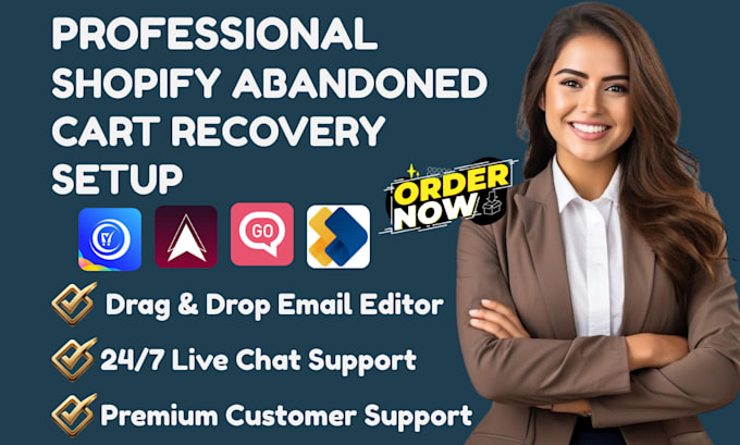 setup shopify abandoned cart recovery cartly wiz ai uppush smsgo kwikengage ck