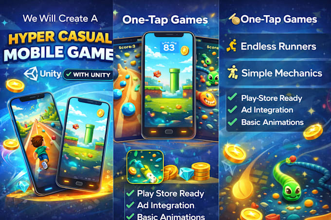 Create a hyper casual mobile game with unity by Codeciya | Fiverr