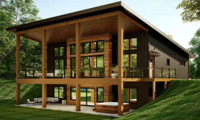 prepare barndominium pole barn plans, pole house plan and structural details