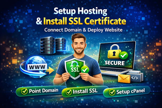connect domain, setup hosting and install SSL certificate