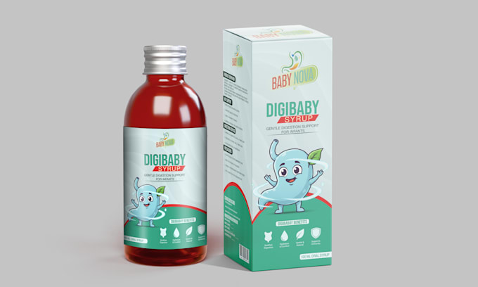 Design syrup and liquid medicine box with bottle label packaging by ...