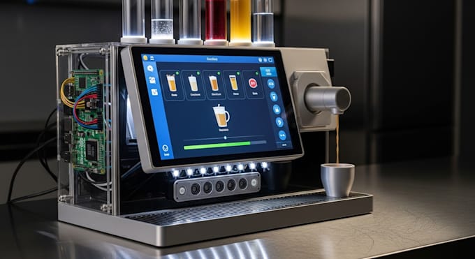 develop a smart raspberry pi drink dispenser sensor with touch screen interface