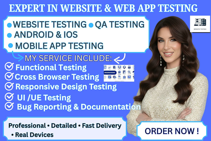 do website and web app testing, QA manual testing, software, usabilty testing
