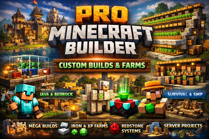 build professional minecraft builds, farms, and custom structures