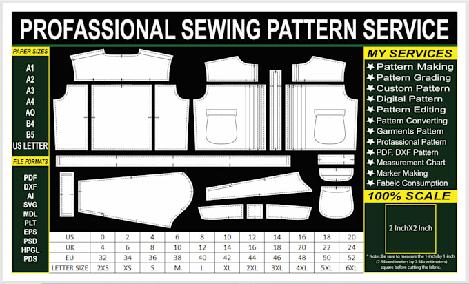 create professional sewing patterns for your any garments PDF,dxf,ai