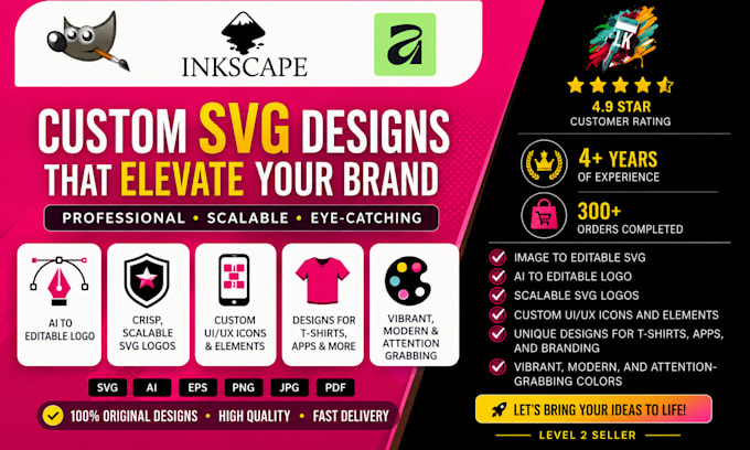 do inkscape ai or raster to vector logo design  elements sets