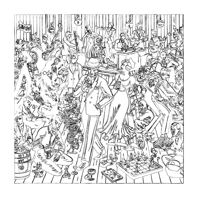 create a gritty, hand drawn digital illustration for cover art