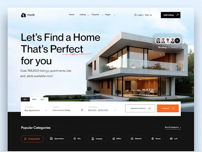 develop professional real estate app with CRM, interactive map with admin panel