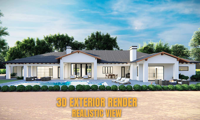 do 3d exterior rendering and realistic architectural visualization