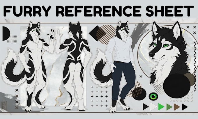 Draw furry character reference sheet furry anthro nsfw oc ref sheet for ...