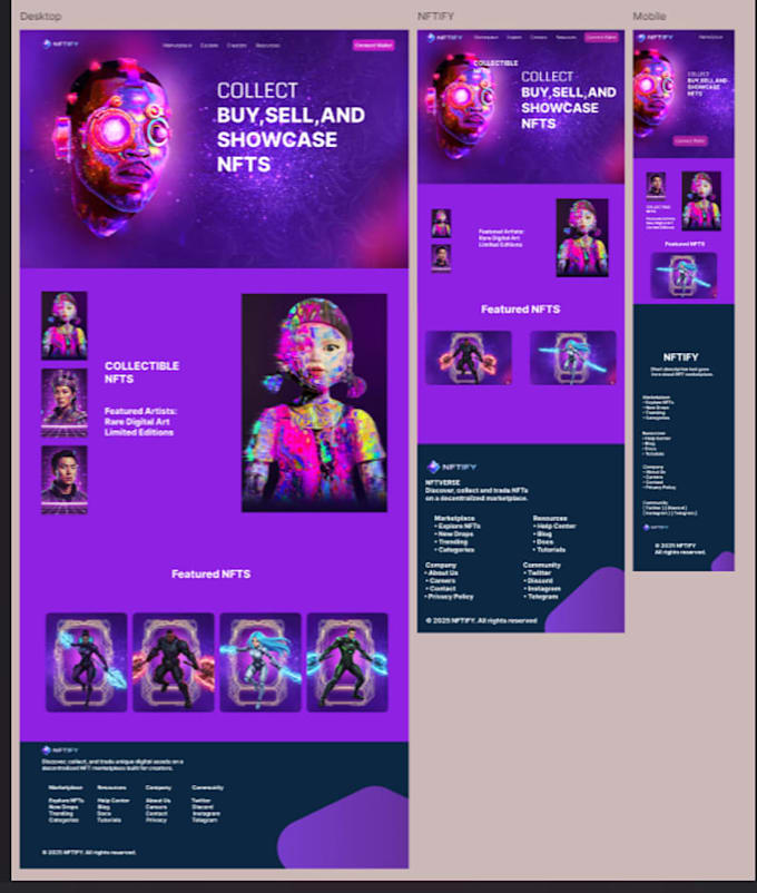 design professional nft website UI UX using figma
