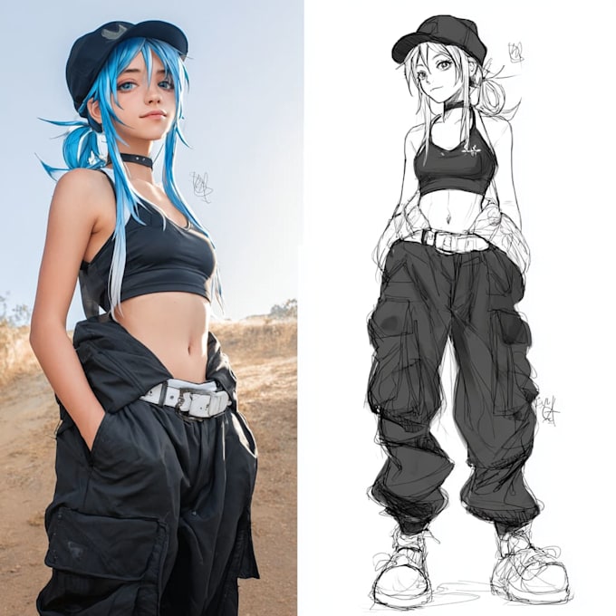 draw a character in manga style