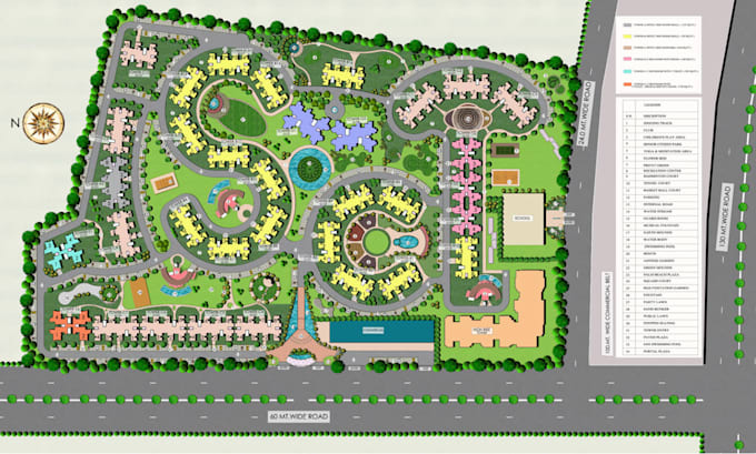 draw a site plan map for office, collage, school, or commercial property