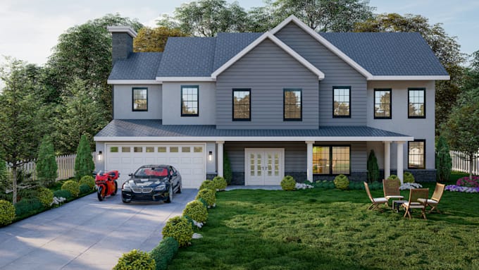 do 3d exterior building modelling, realistic rendering, walkthrough videos