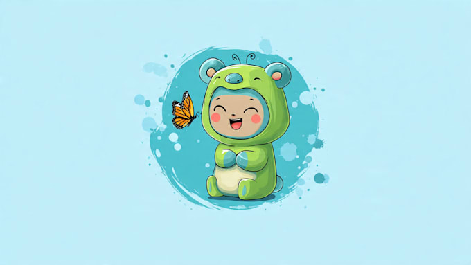 design cute mascot, cartoon character logo design