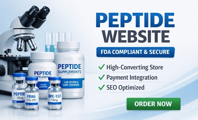 run organic tiktok ads, facebook or ig ads for peptide website, peptide website