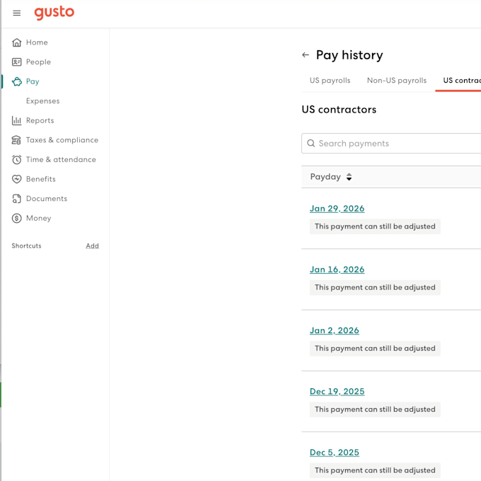 run US payroll, handle w2, 1099 and payroll using gusto