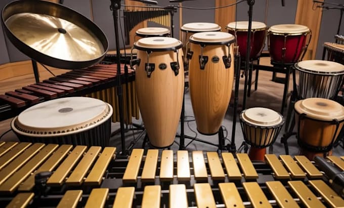 record vibraphone, percussions, bongo, steelpan drum, conga for your song