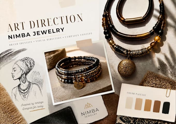 create art direction, moodboard, brand kit, and logo design