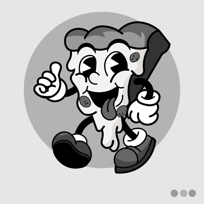 illustrate rubber hose style cartoon characters and mascots