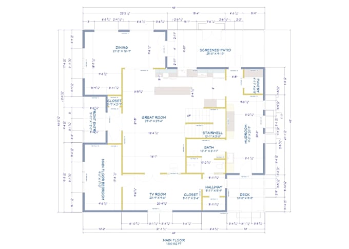 create 2d floor plan, architectural house plan using autocad and chief architect