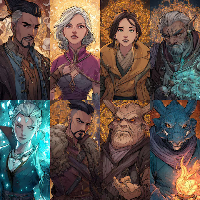crate custom dnd party portraits and group art