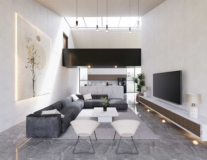modern interior 3d rendering for living spaces