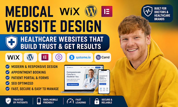 design a modern medical healthcare website for doctors and clinics