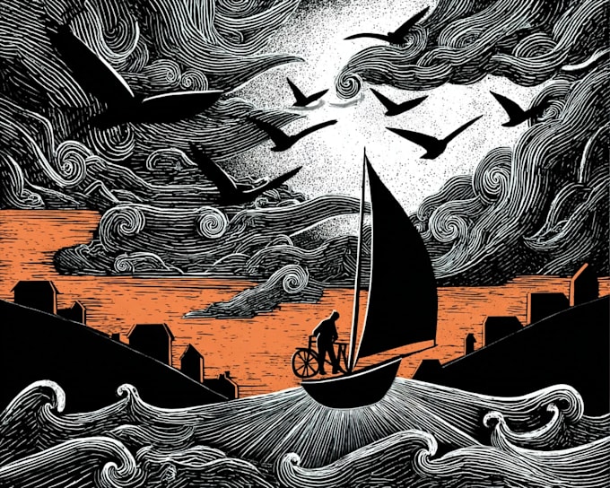 do linocut or woodcut illustrations