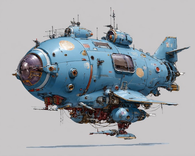 design spaceship, sci fi illustration and sci fi art