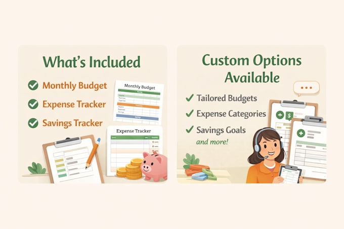 create simple monthly budget and financial tracker pdfs