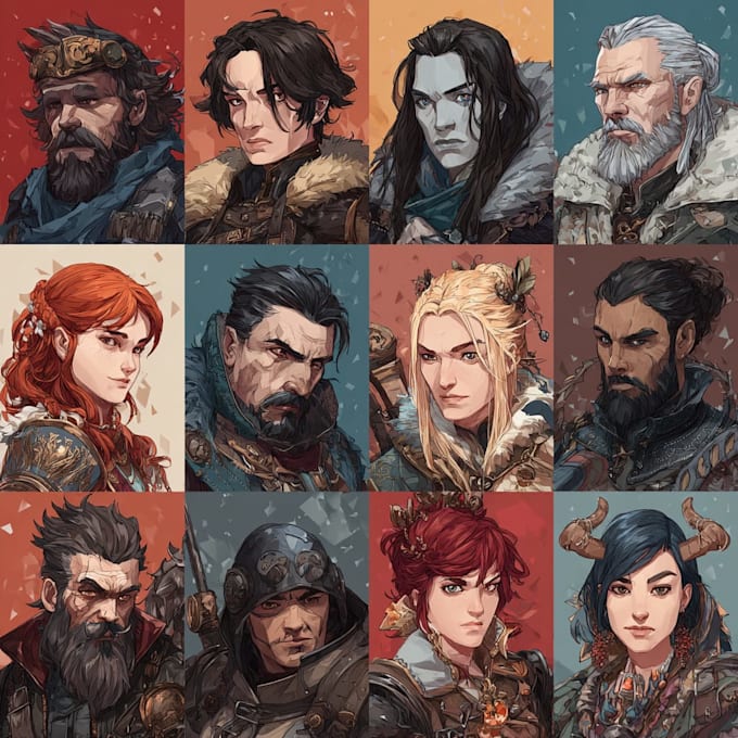 design a dnd party art and group art