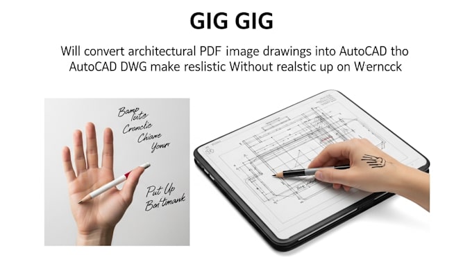 convert architectural PDF or image drawings into autocad dwg