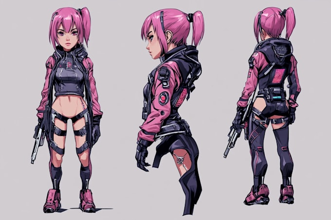 design anime character , cyberpunk character