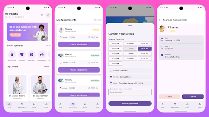 develop a flutter booking app with admin panel and payment integration