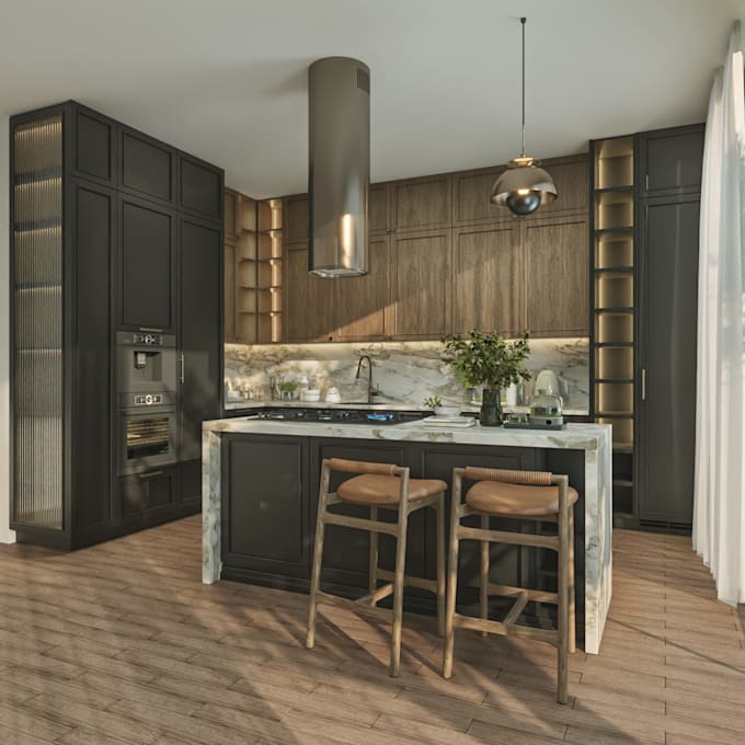 make a 3d design for your kitchen