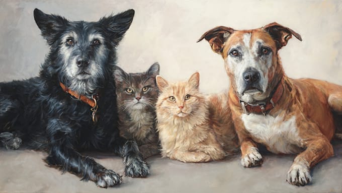 do a custom pet portrait, dog portrait, cat portrait